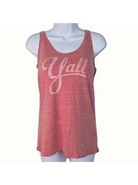 Lady Y'all Heather Pink Sleeveless Racerback Graphic Tank Top Women's SIze Large